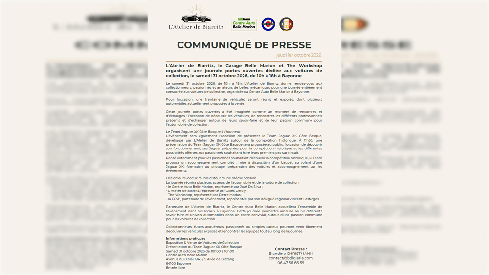 COMMUNIQUE DE PRESSE